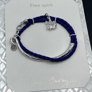 Vera Bradley Rhinestone
Bird Silver‎ Tone Braided Blue Wrap Bracelet New